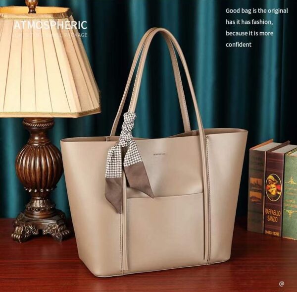 ClassicTone Solid Color Tote Bag - Image 3