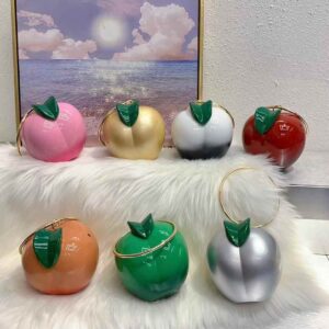 Apple-shaped evening bag