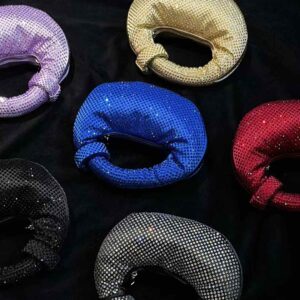 Oval shaped evening bag