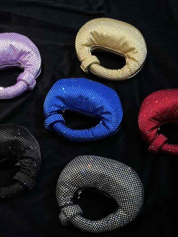 Oval shaped evening bag