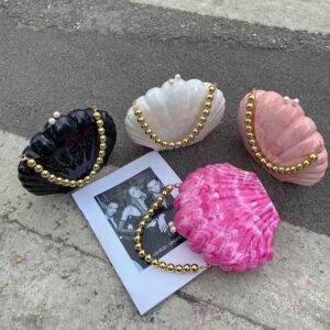 Flower shape with chain evening bag