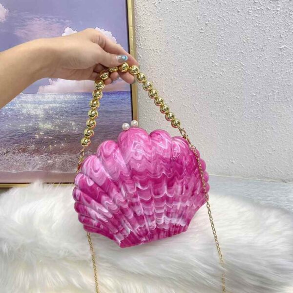 Flower shape with chain evening bag - Image 5